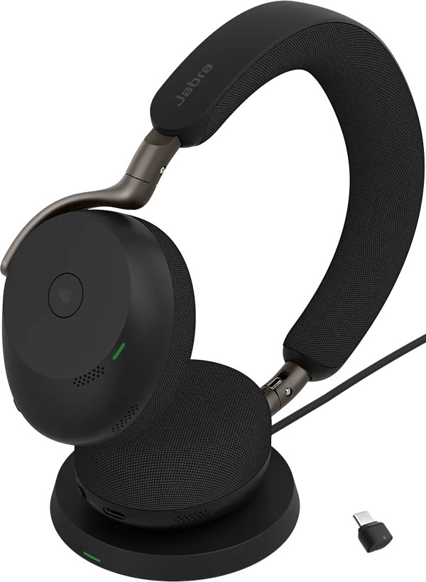Jabra Evolve3 75 USB-C Teams + Wireless Charging Pad