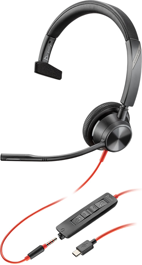 Poly BlackWire 3315 USB-C/Jack 3.5 мм, UC (213937-01)